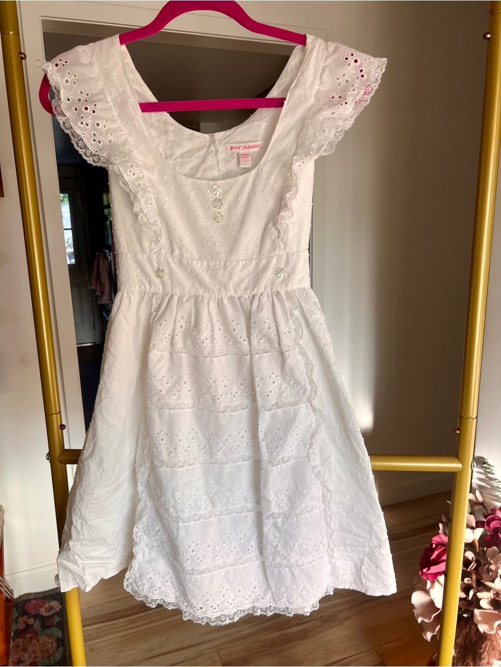 Vintage Betsey Johnson White Eyelet Dress